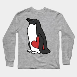 Penguin Holding Your Heart of Love on Valentines Day Long Sleeve T-Shirt